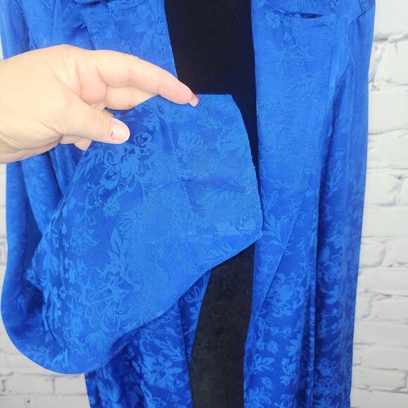 Torrid Floral Jacquard Trench Jacket Coat Womens Plus 2X Blue Elegant Holiday - Picture 5 of 12